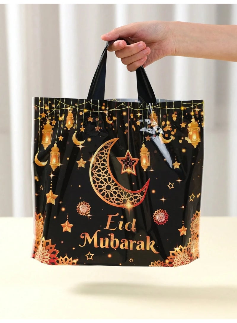 Elegant Eid Decoration – Large  “Eid Mubarak” Gift Bags, Set of 10 Durable Favor Bags for Sweets and Gifts, Strong Material for Safe Carrying, Perfect for Eid Celebrations - Image 2